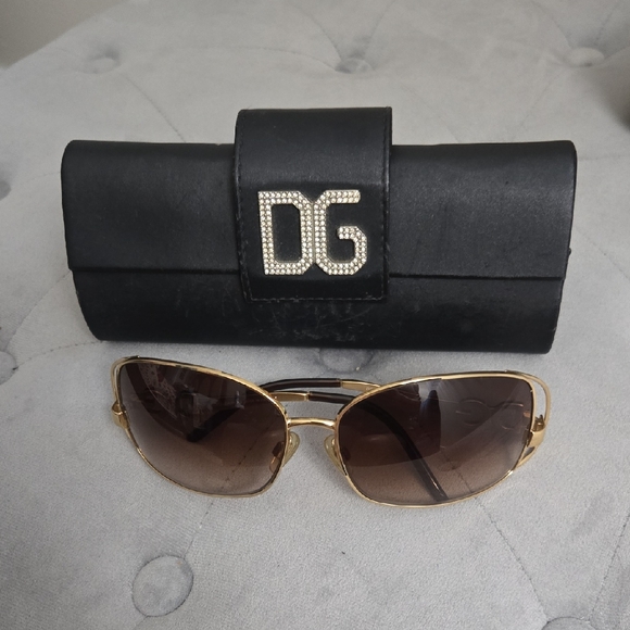 Dolce & Gabbana Gold Aviator Sunglasses - Picture 1 of 4